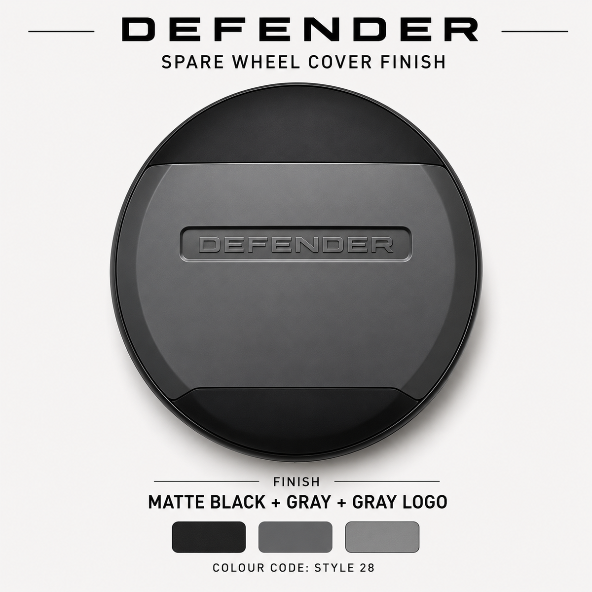 Land Rover Defender (2020–Present) | spare wheel cover with DEFENDER Lettering (19–22 Inch