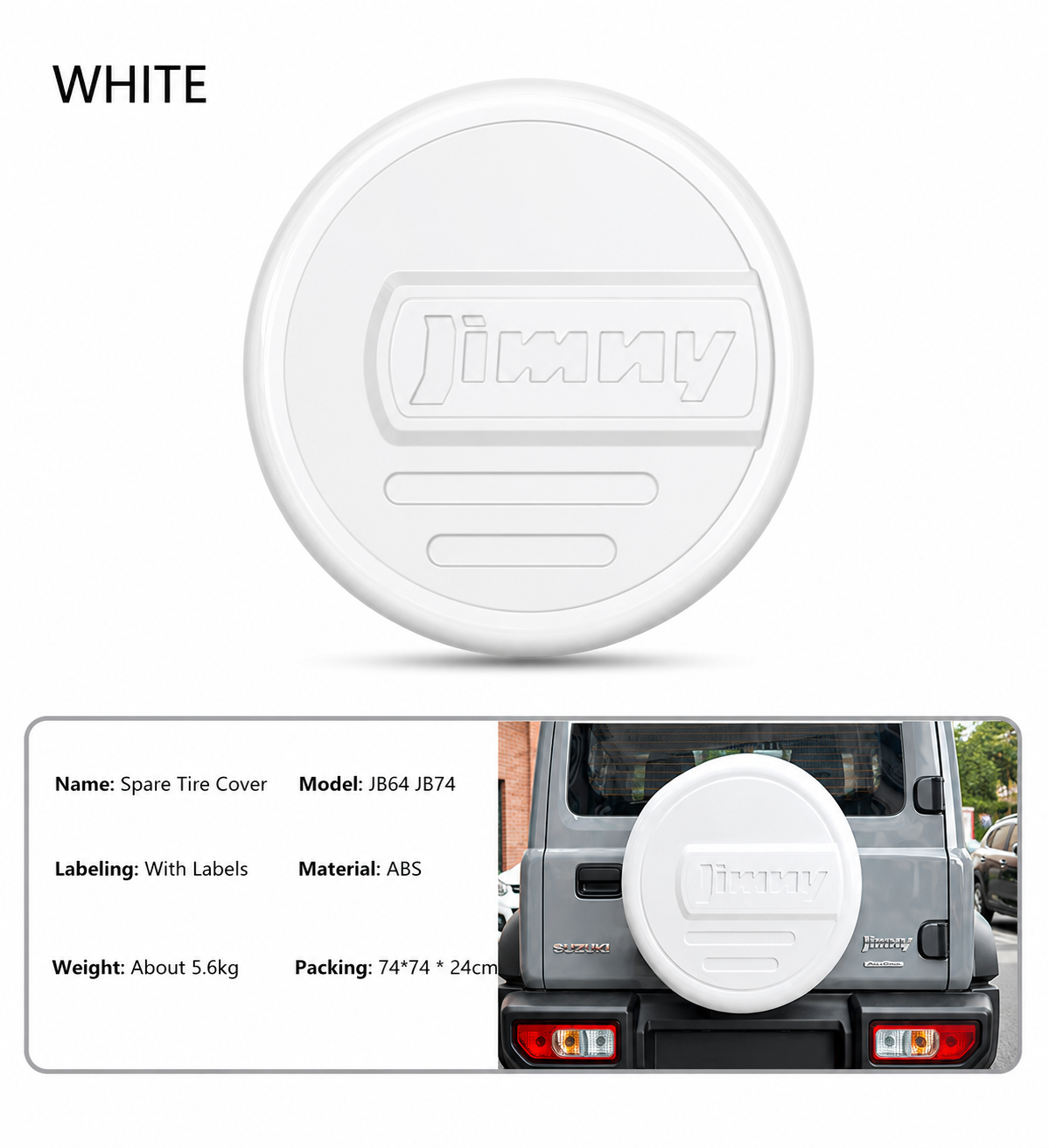 Suzuki Jimny JB64 JB74 JC74 (2019–2025) | Premium ABS Spare Wheel Cover | Rear Tailgate Styling Kit