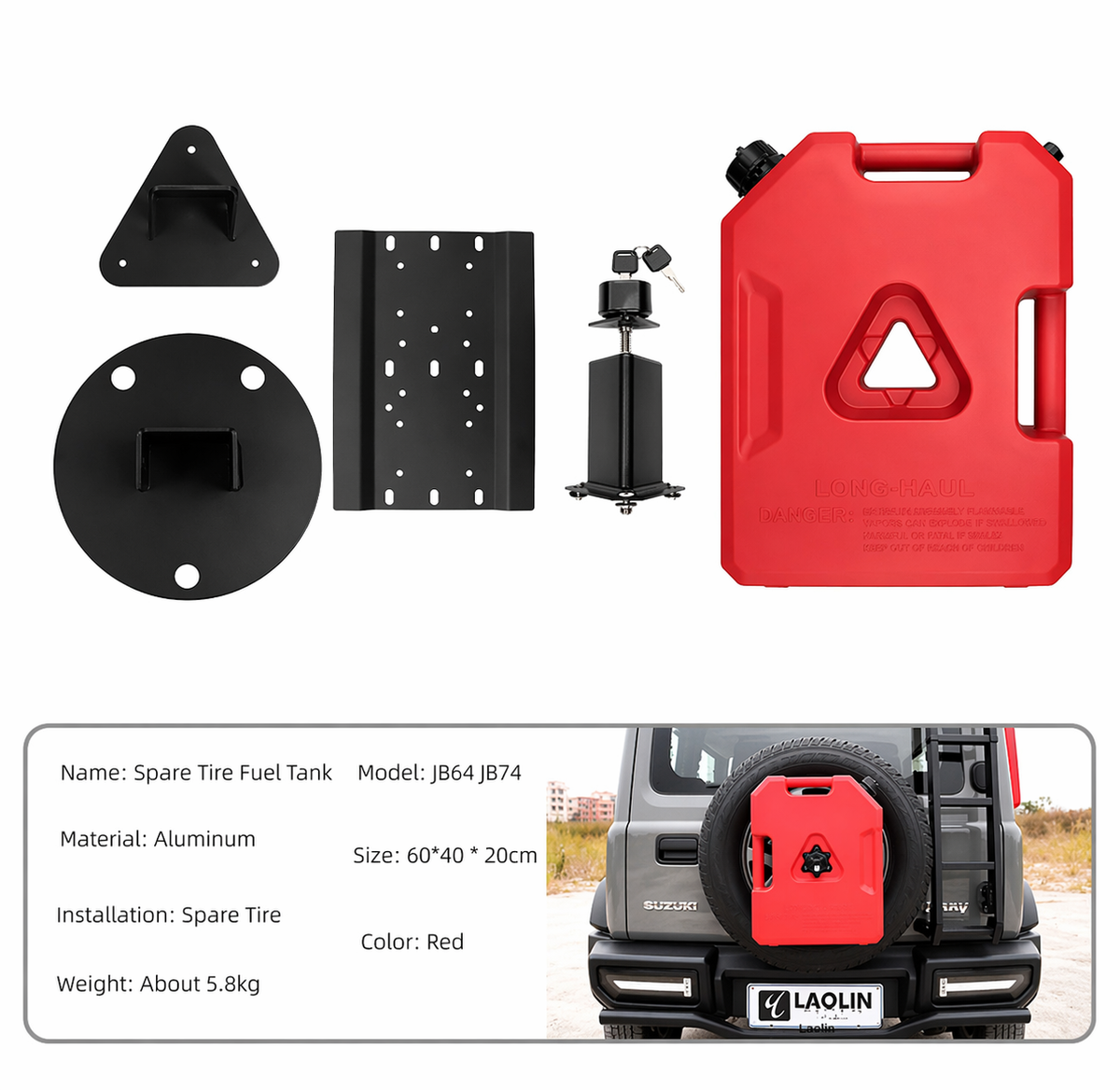 Suzuki Jimny JB64/JB74 (2019–Present) | Spare Wheel Mounted Fuel Tank (Expansion Kit)