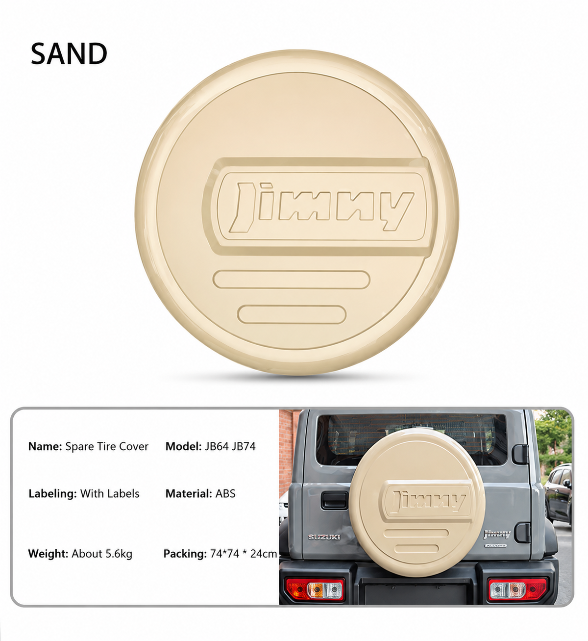 Suzuki Jimny JB64 JB74 JC74 (2019–2025) | Premium ABS Spare Wheel Cover | Rear Tailgate Styling Kit