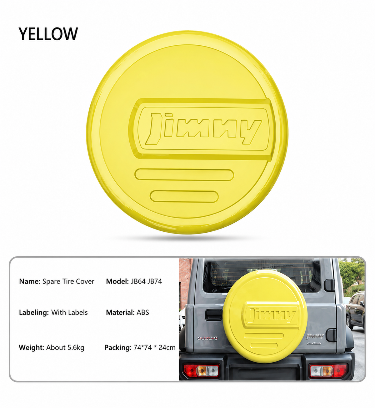 Suzuki Jimny JB64 JB74 JC74 (2019–2025) | Premium ABS Spare Wheel Cover | Rear Tailgate Styling Kit