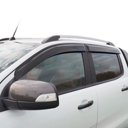 Dark smoke wind deflectors installed on Ford Ranger Double Cab