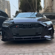 Audi A4 S4 B9 facelift fitted with gloss black three-piece front splitter