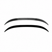 Carbon look and gloss black rear spoiler finish comparison for BMW F44