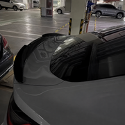Close-up of M4 style rear boot spoiler fitted to BMW G24 G26 Gran Coupe