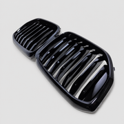BMW X5 G05 LCI 2023 to 2025 gloss black single-slat kidney grille pair