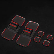 Six-piece smoked rear light cover set with adhesive backing