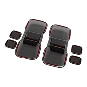 Complete six-piece translucent black Defender rear lamp cover kit