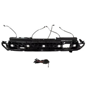Gloss black Defender 90 and 110 front grille with white square LED lights