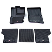 Defender 90 floor mat set showing moulded front and rear pieces