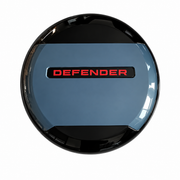 Defender spare wheel cover - tasman blue red lettering