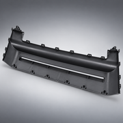 Rear mounting tabs and moulded construction of Defender bumper centre panel