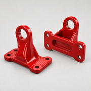 Pair of red aluminium rear tow-eye brackets for Land Rover Defender L663