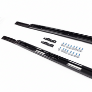 Gloss-black Defender roof rails and supplied fasteners