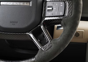 Steering wheel controls installed with carbon fibre and Alcantara-style finish