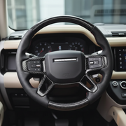 Performance steering wheel installed in Land Rover Defender