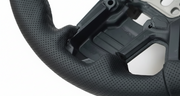 Close-up of perforated Nappa leather steering wheel grip