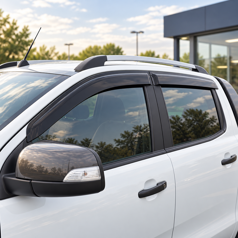 Dark Smoke Window Wind Deflectors - Ford Ranger Double Cab 2012-2022