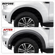 Ford Ranger wheel arch before and after fitting 30 mm fender flares
