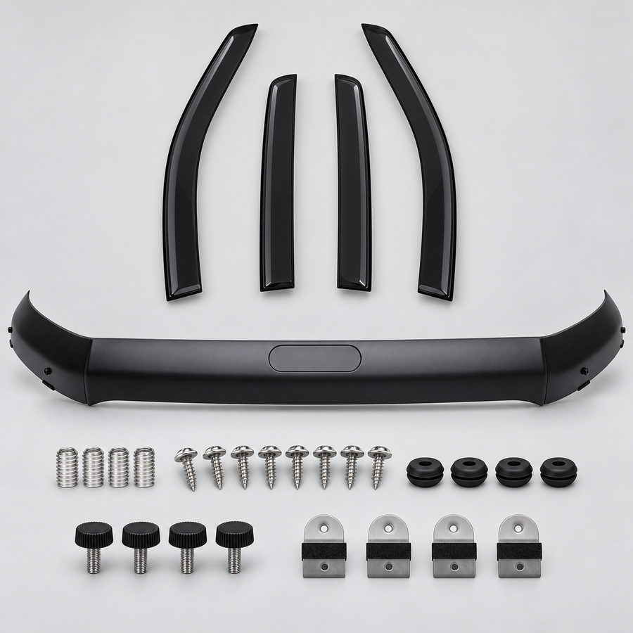 Ford Ranger T7/T8 Double Cab (2015–2022) | Window Visors & Bonnet Guard Kit