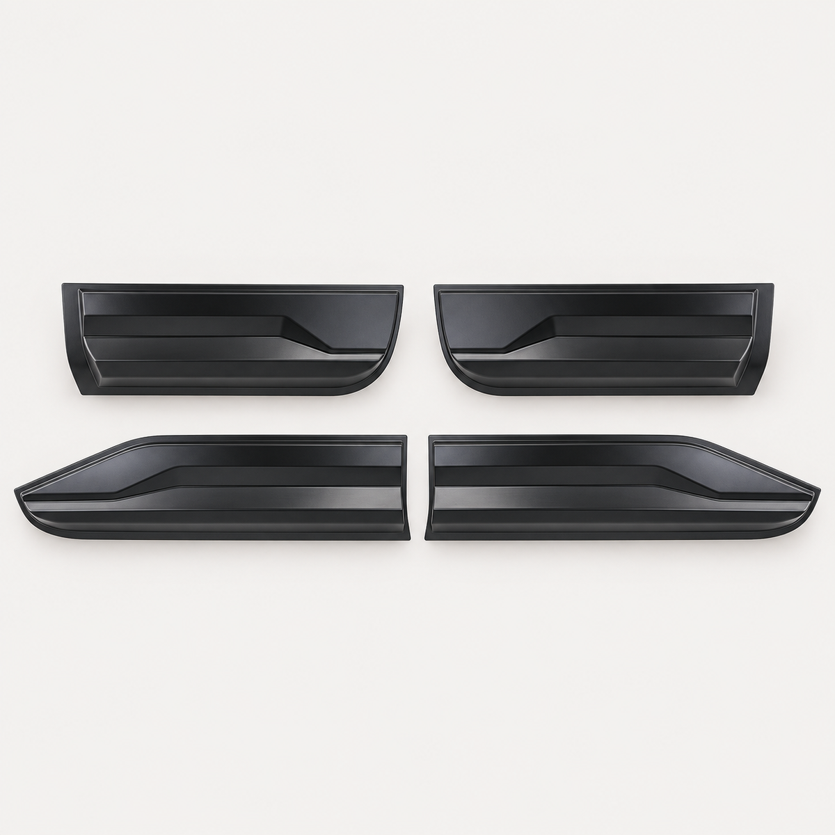 Four-piece matte-black side door moulding kit for Ford Ranger T9 double cab