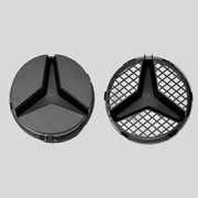 Rear mounting detail for circular grille emblems