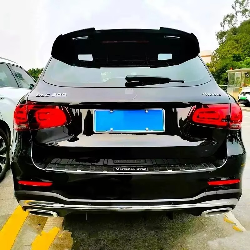 Mercedes GLC X253 gloss black rear roof spoiler fitted rear view