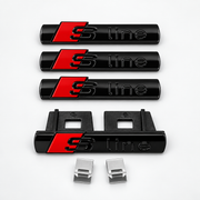Aftermarket S-line-style black and red badge set